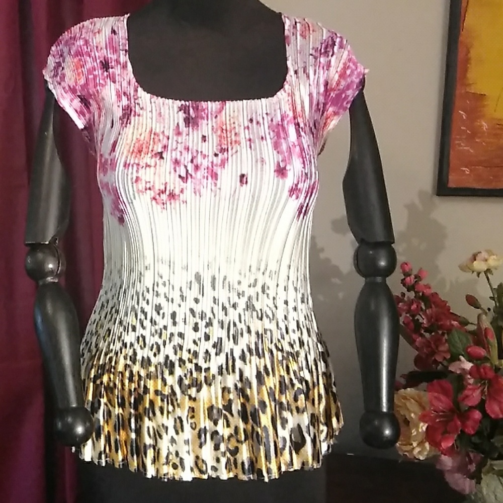 Milano Women's Floral & Animal Print Dress Blouse